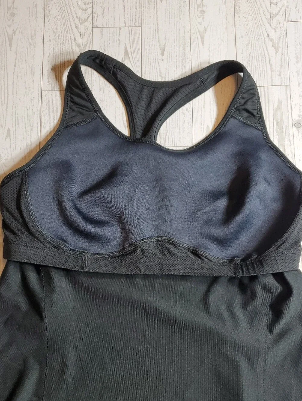 Nike Dri-Fit Black Racerback Tank Top Built-In Bra Athletic Women's XL